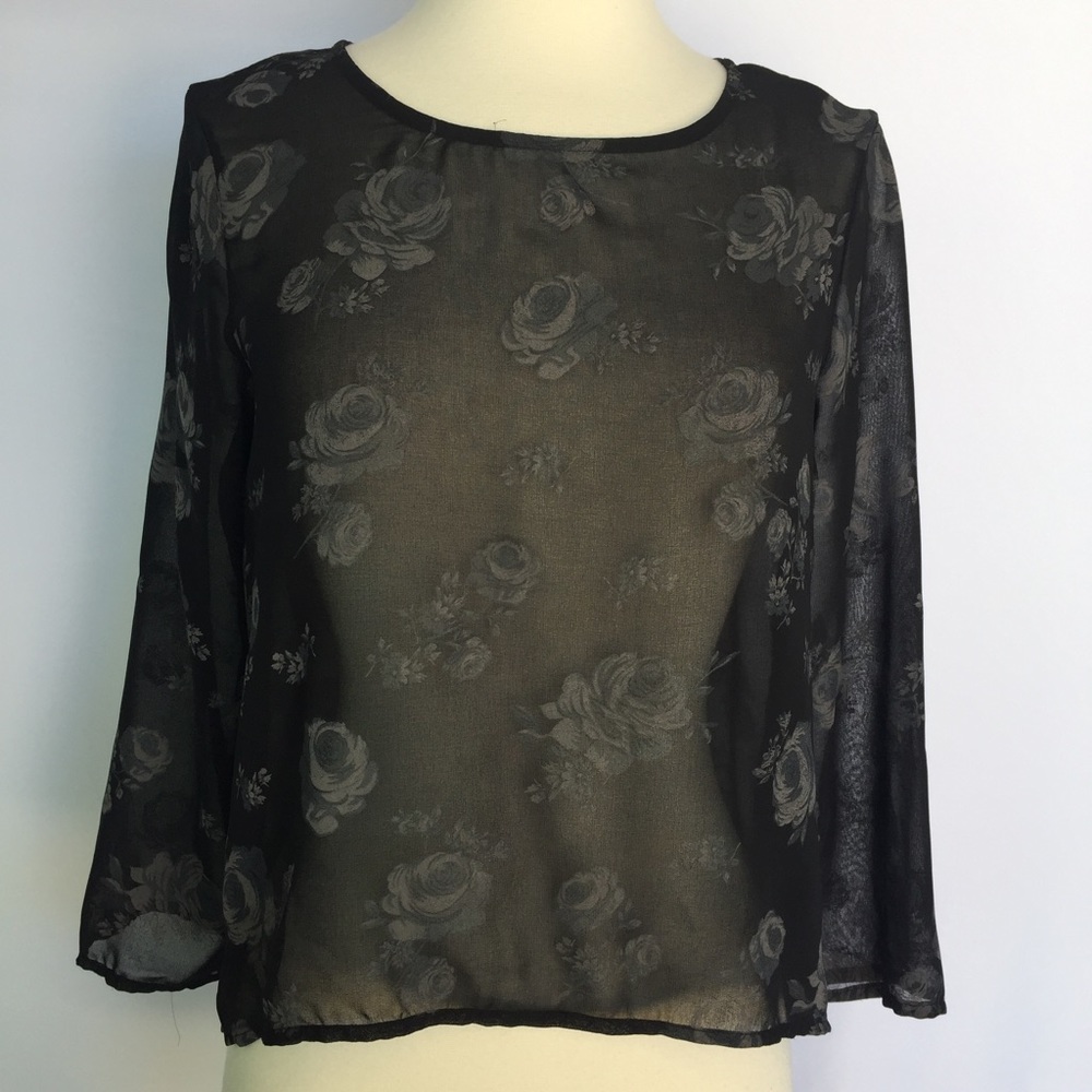 ZARA black rose high-low top